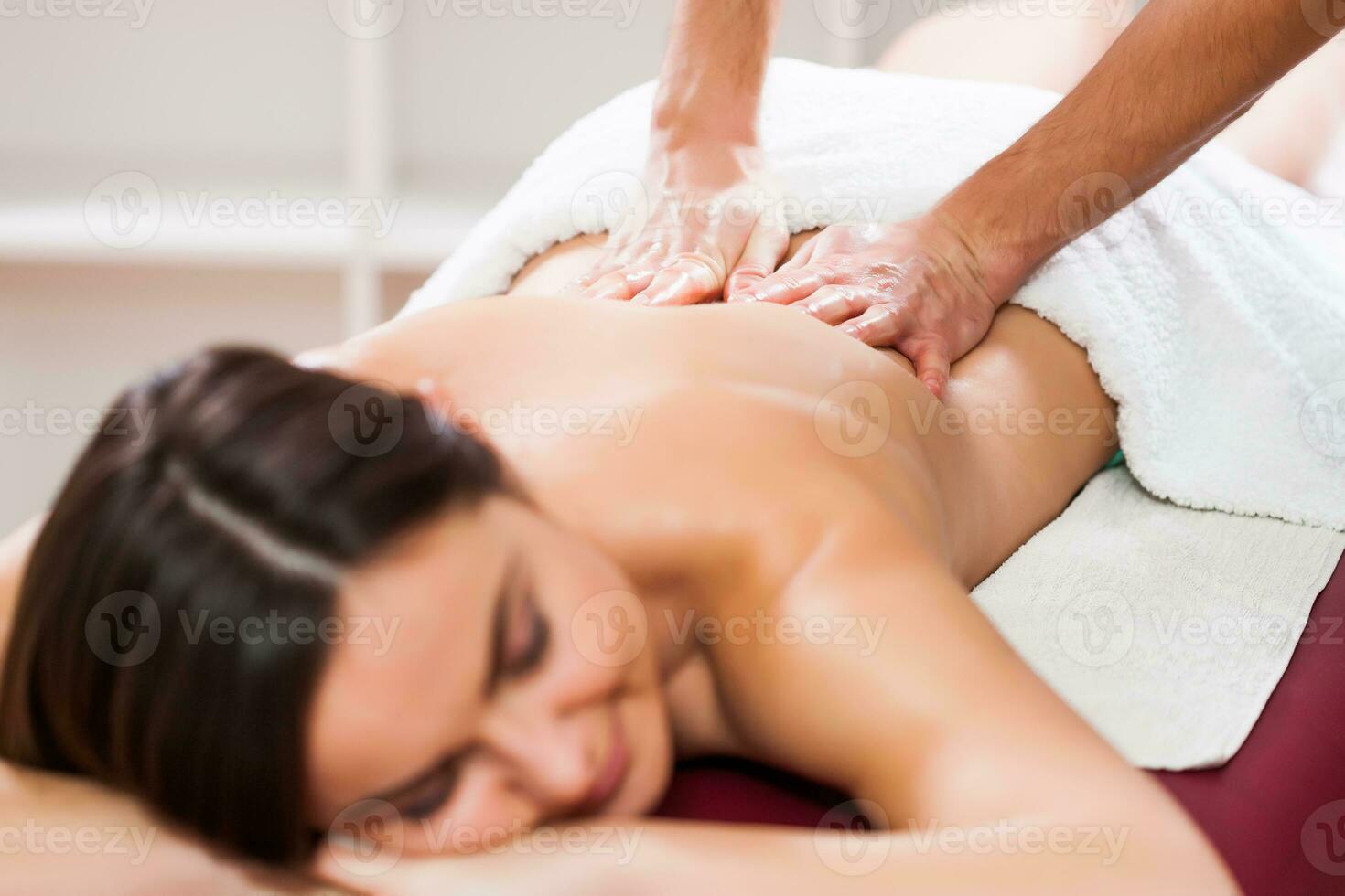 A woman having a massage photo