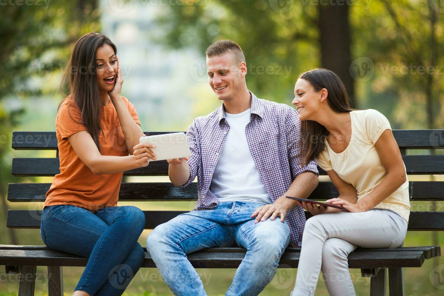 Friends spending time outdoors photo