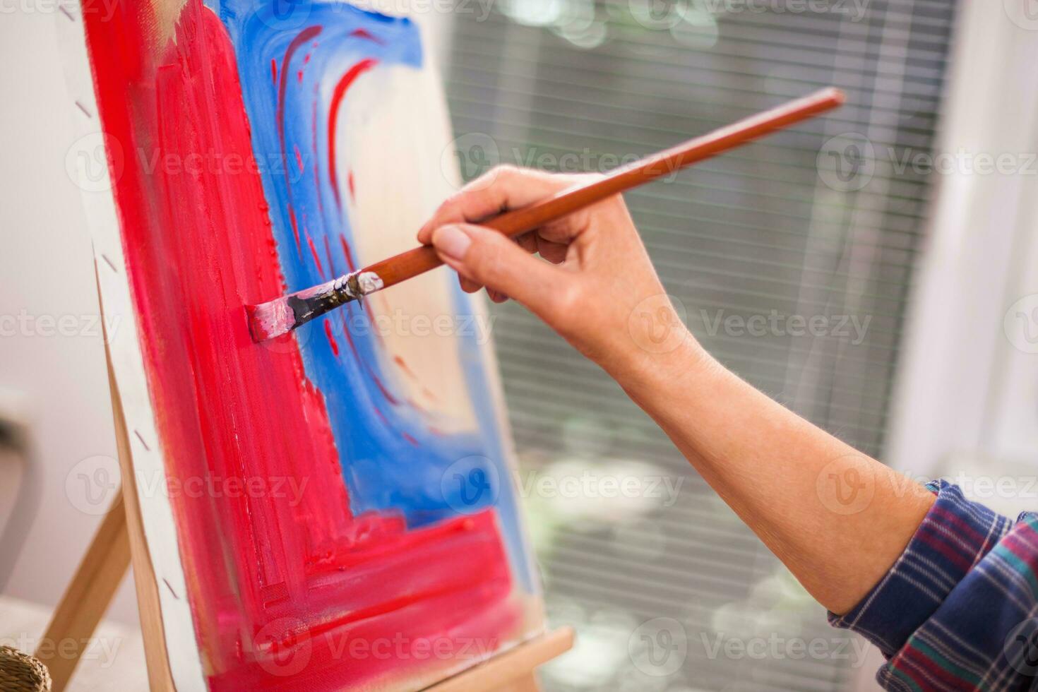 A woman painting photo