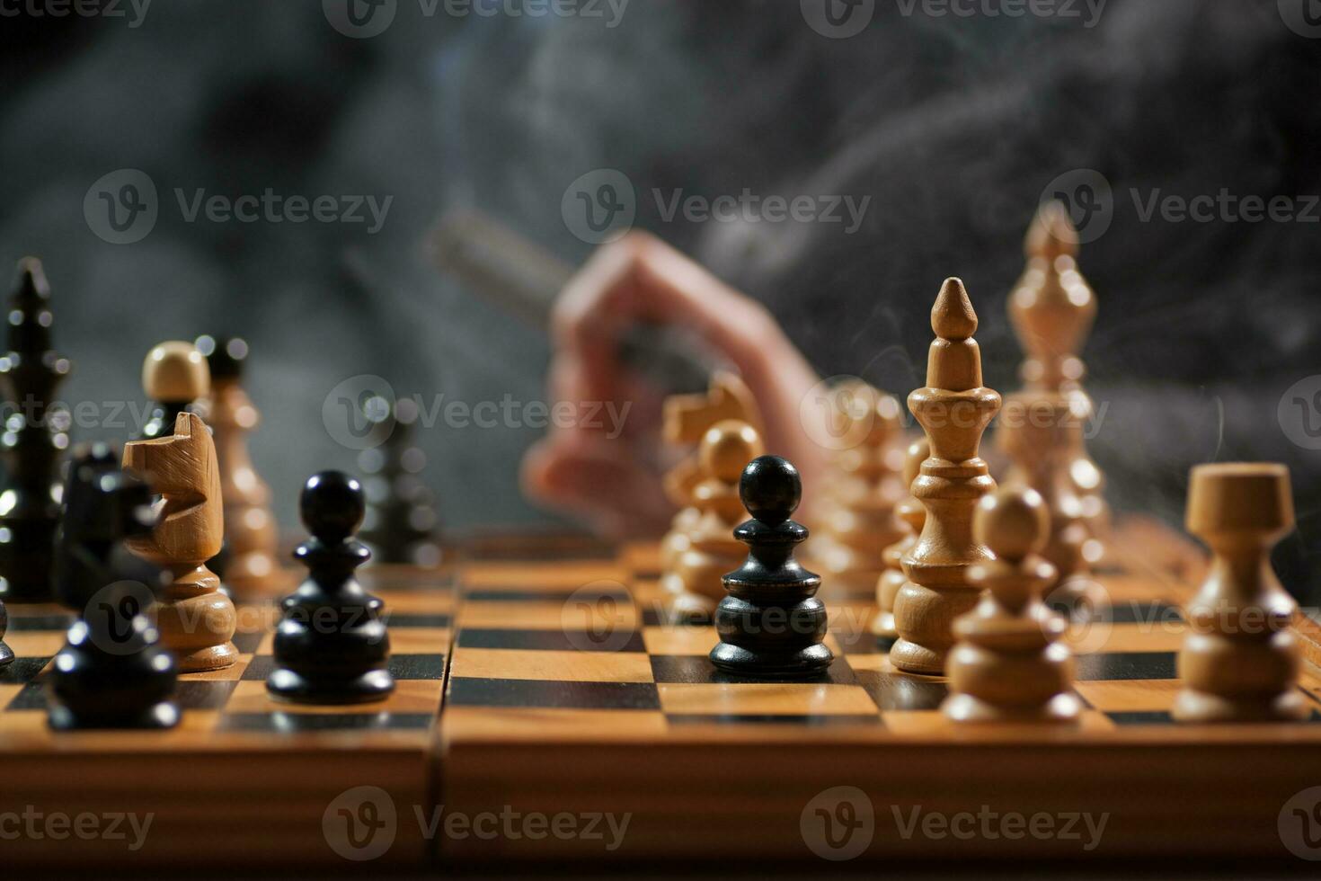A chess board close-up photo