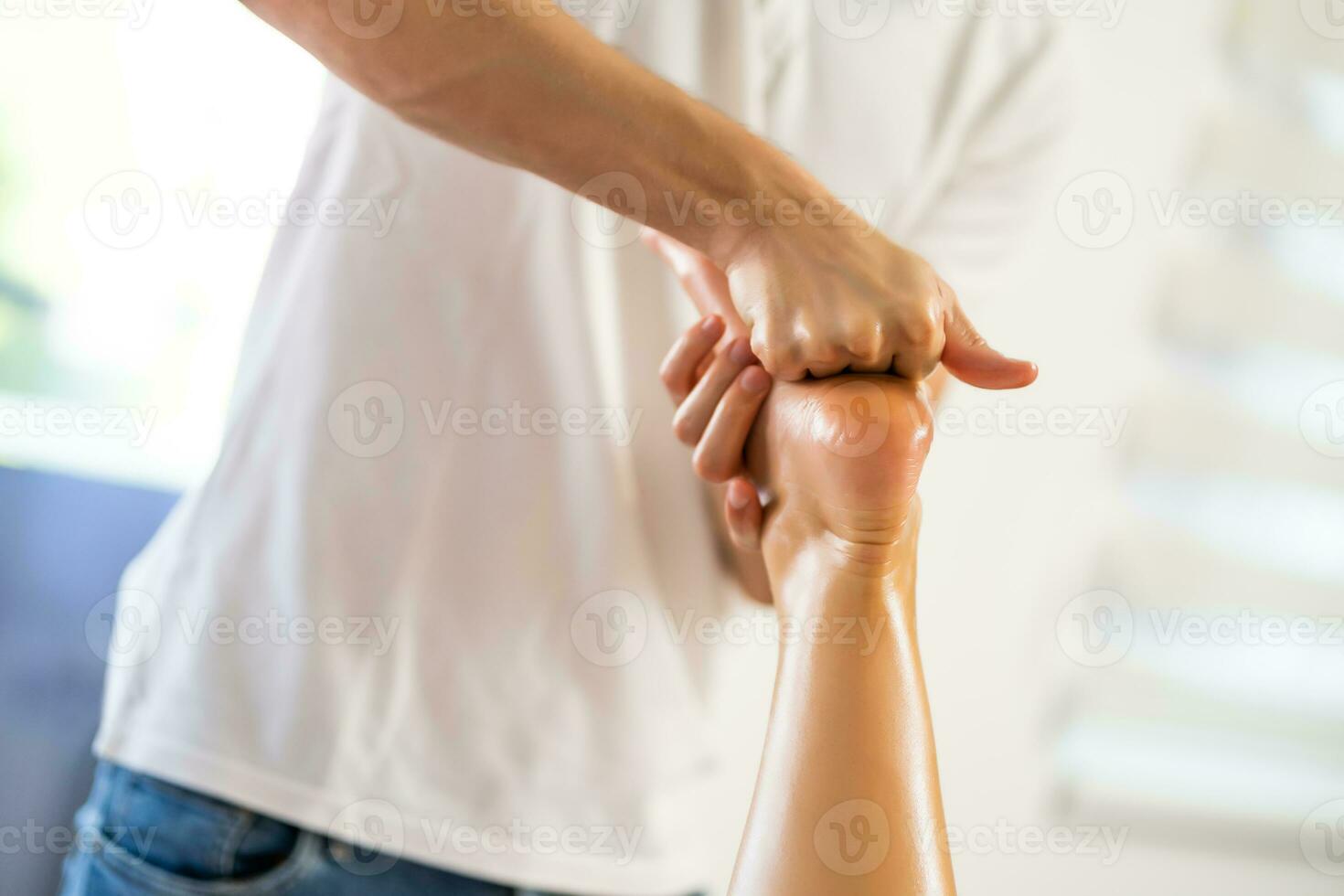 Woman enjoying a massage photo