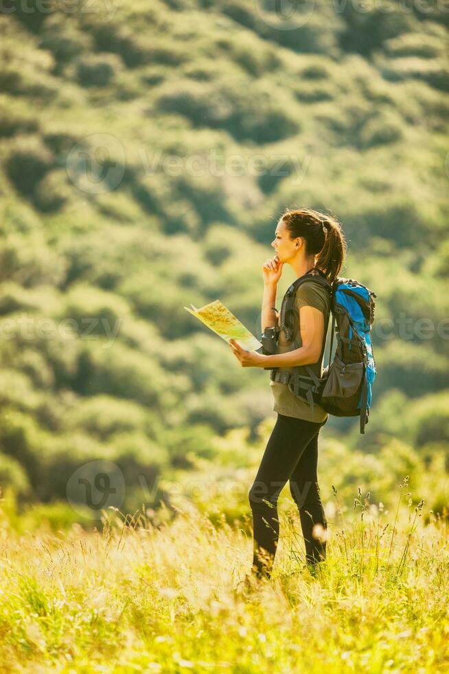 A woman hiking photo