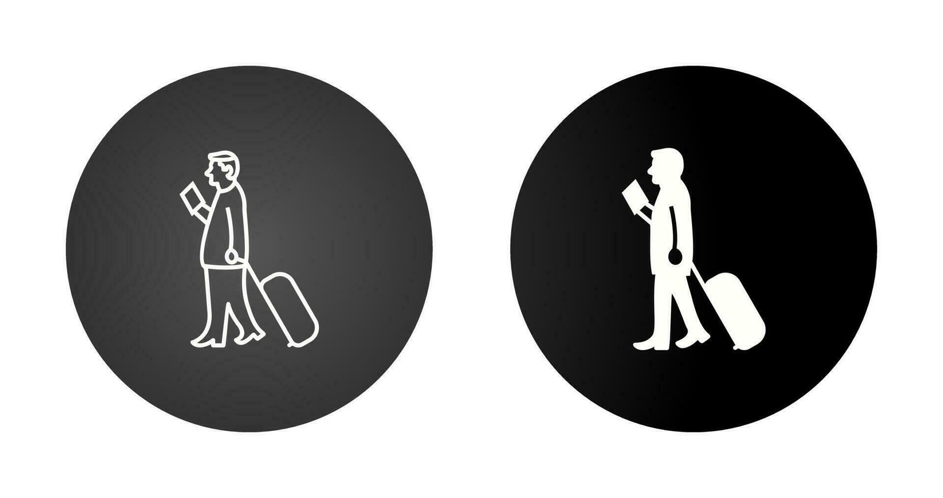 Walking with Luggage Vector Icon