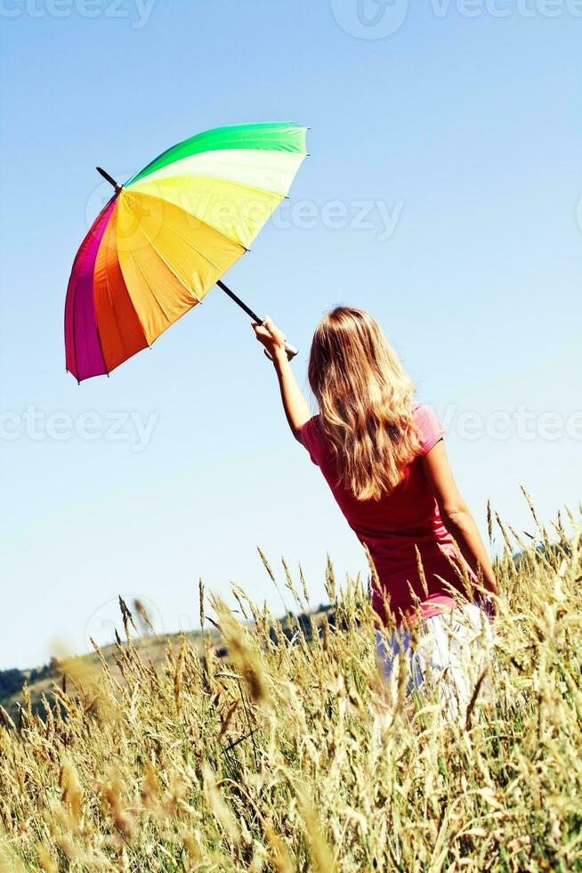 A woman with an umbrella photo