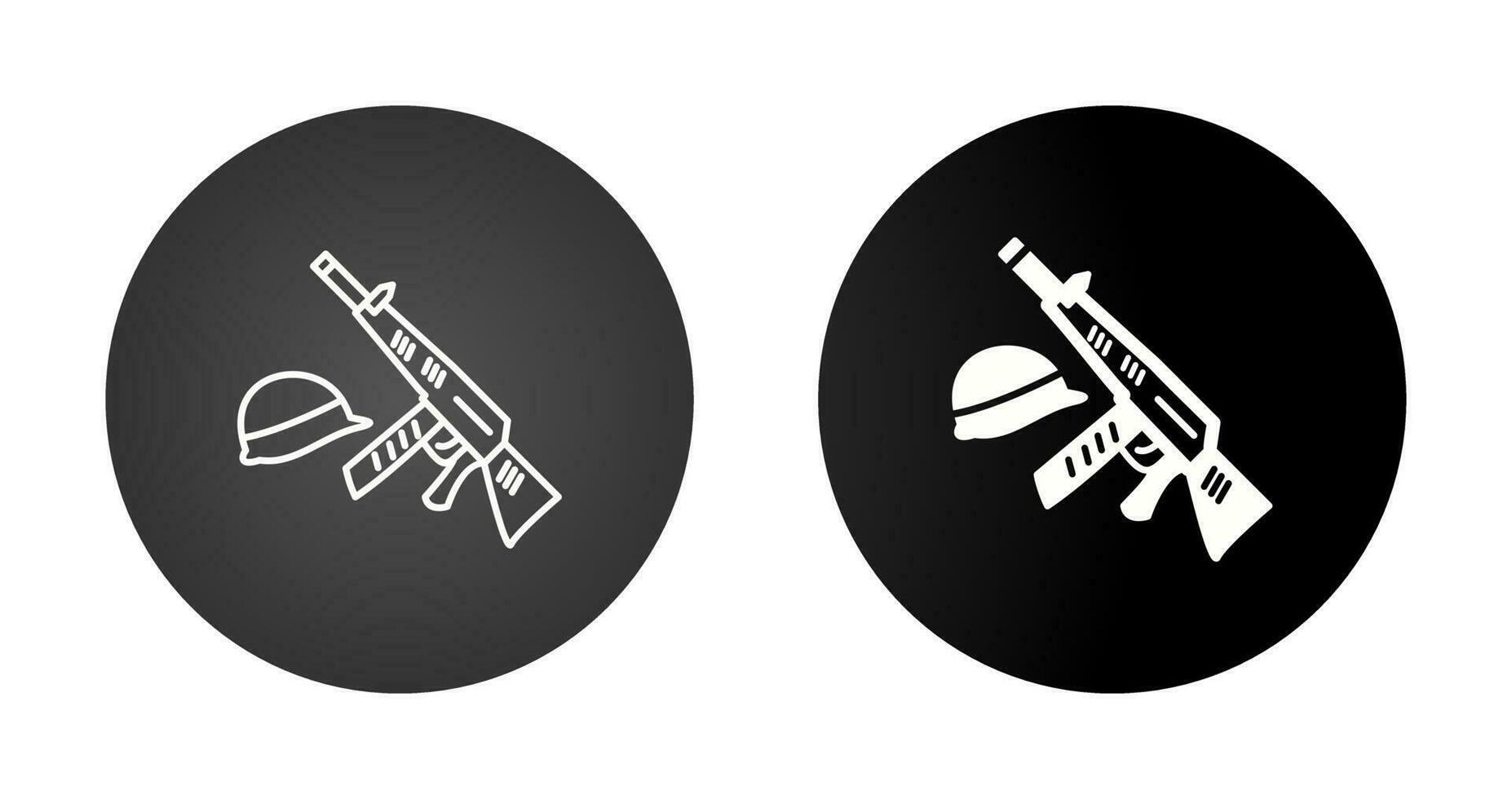 Gun and Helmet Vector Icon