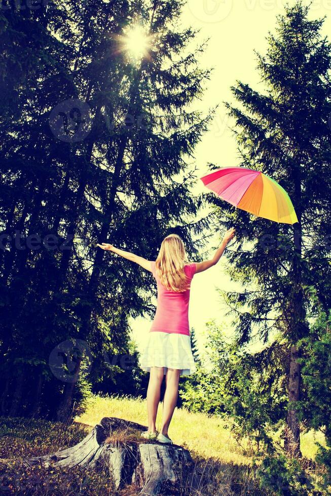A woman with an umbrella photo