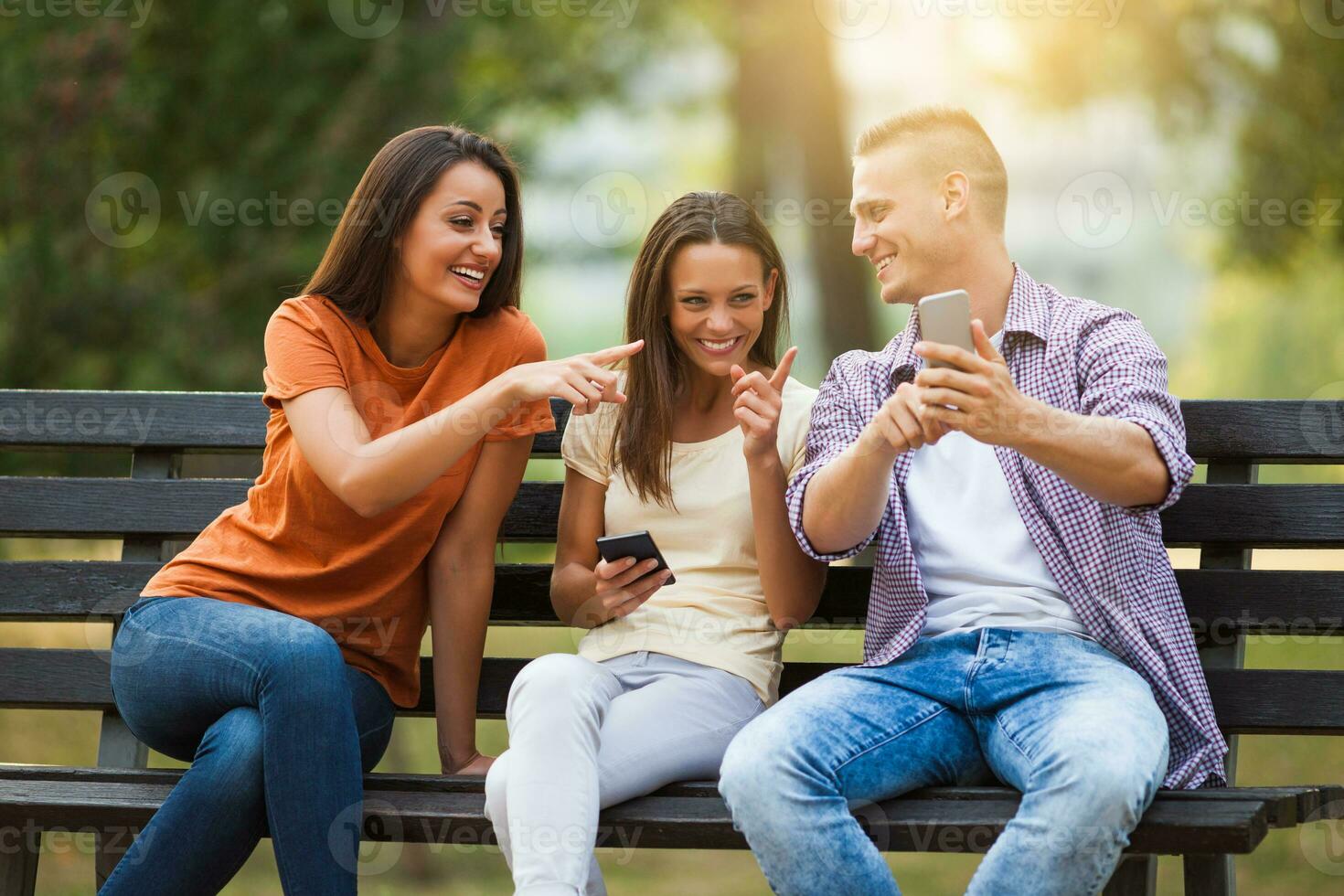 Friends spending time outdoors photo