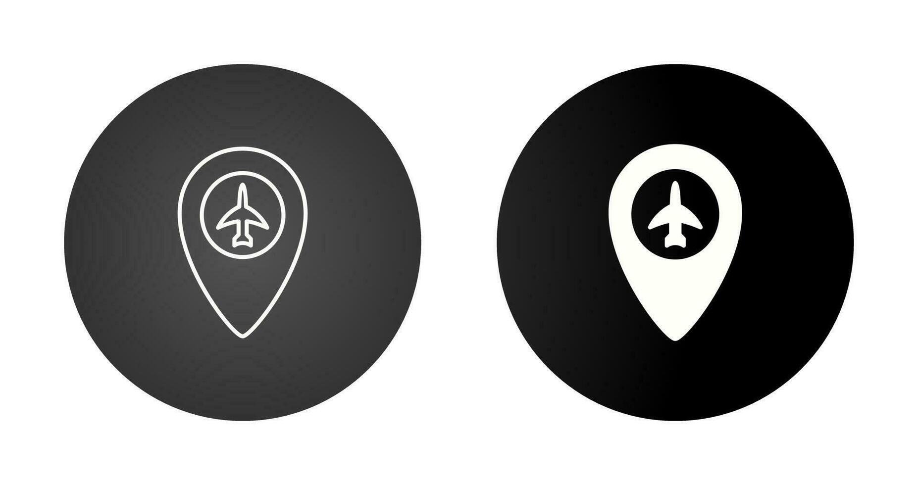 icono de vector de ubicación del aeropuerto