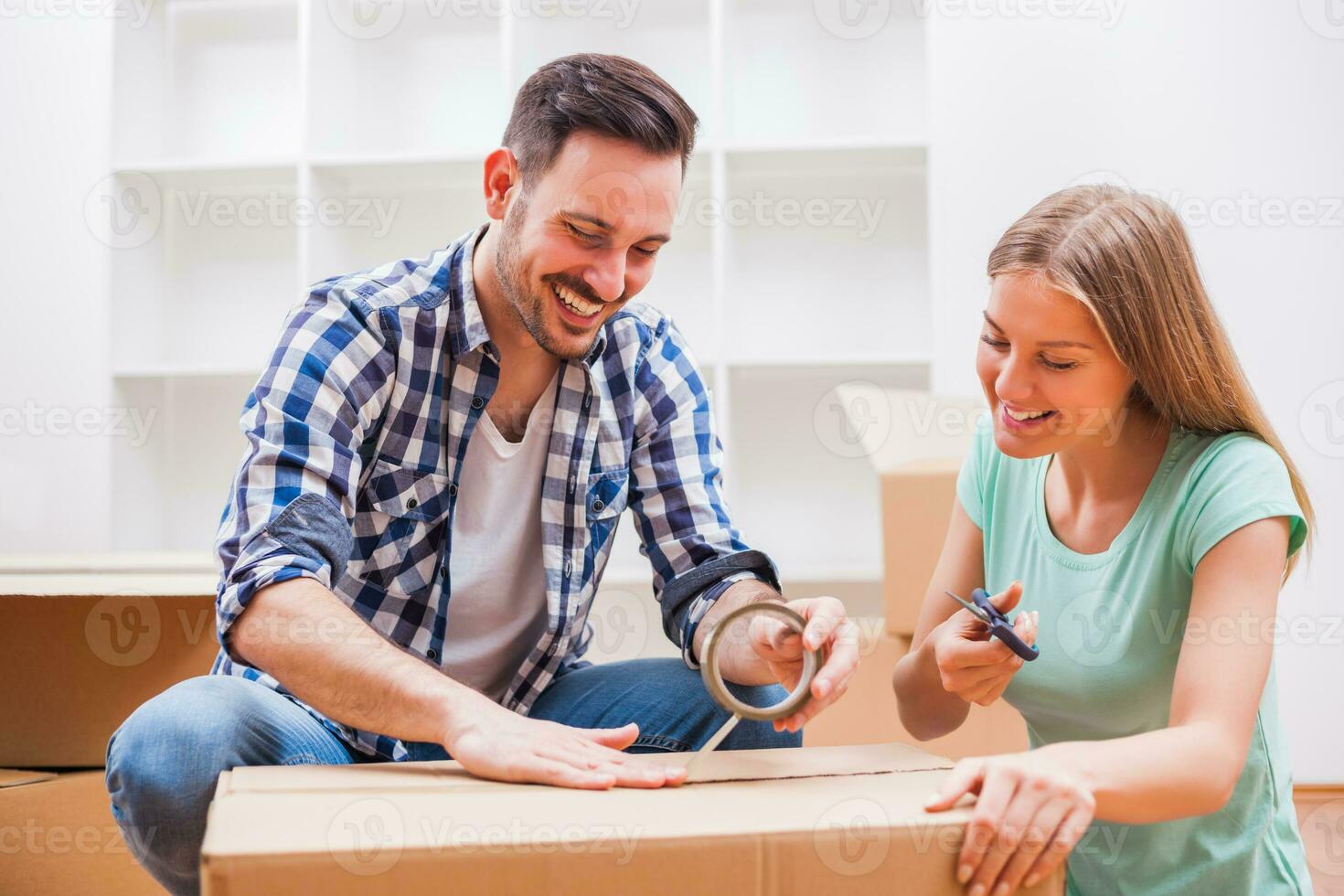 A couple who moved into a new house photo