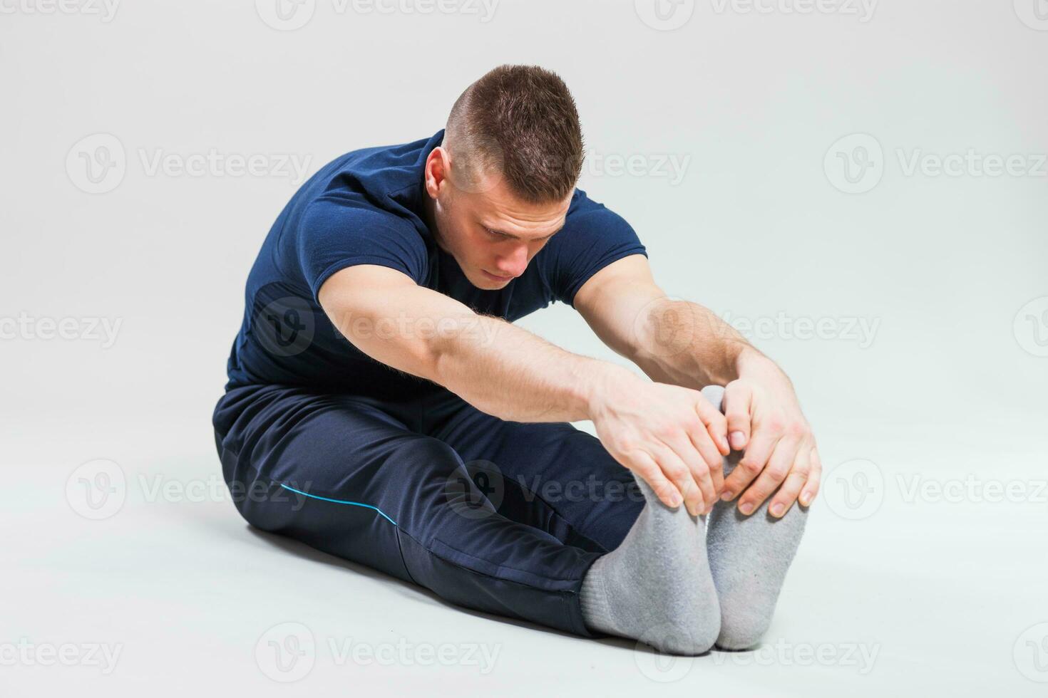 A man doing physical exercises photo