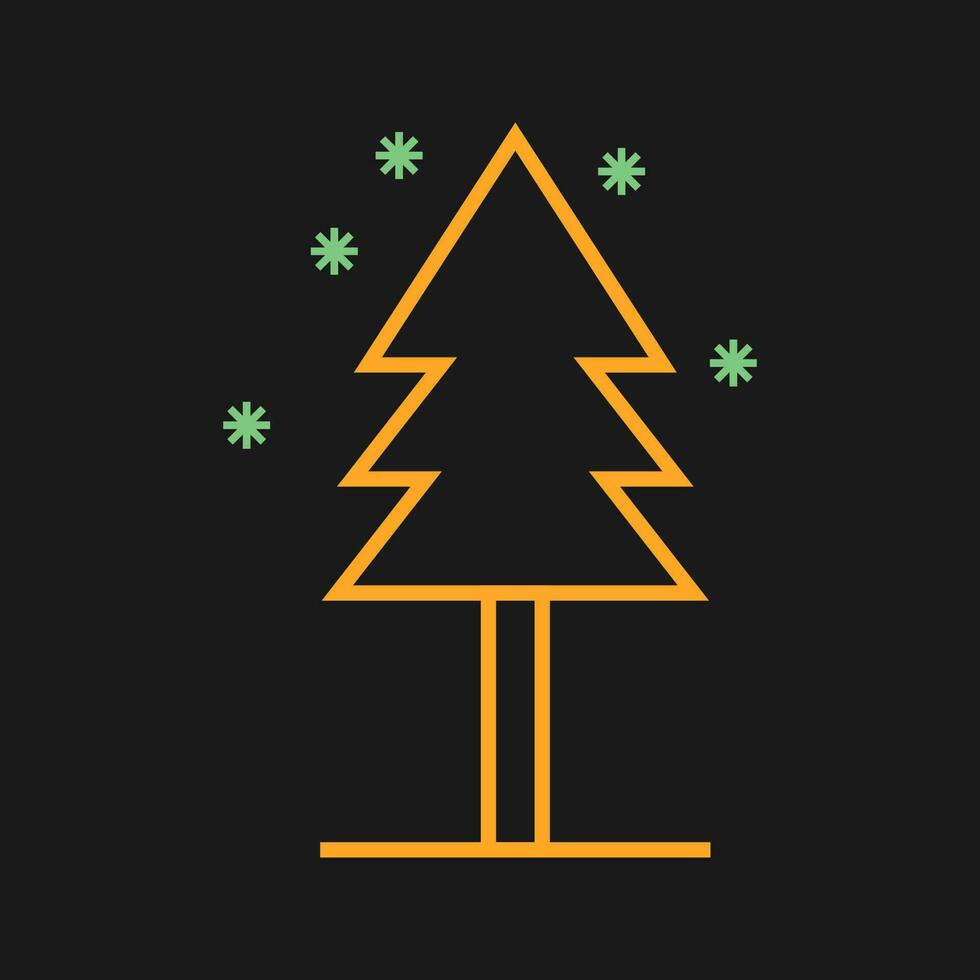 árbol en el icono de vector de nieve