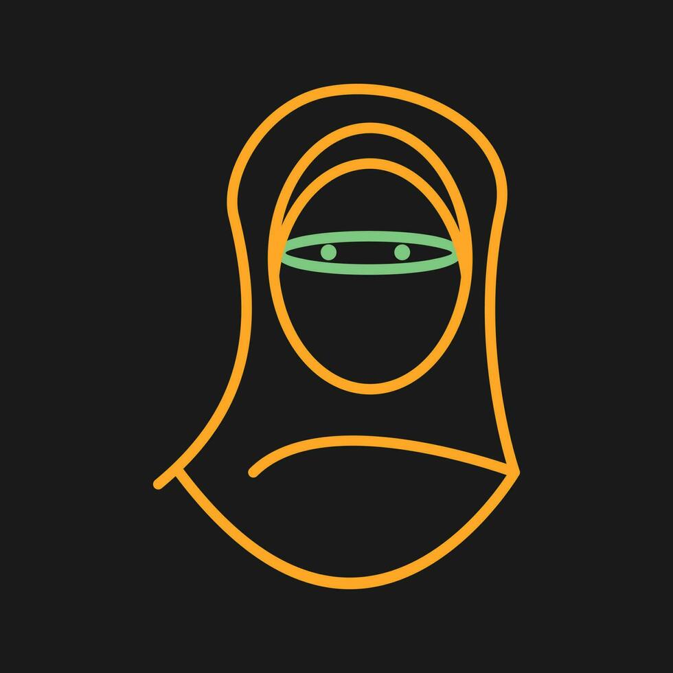 Woman with Niqab Vector Icon