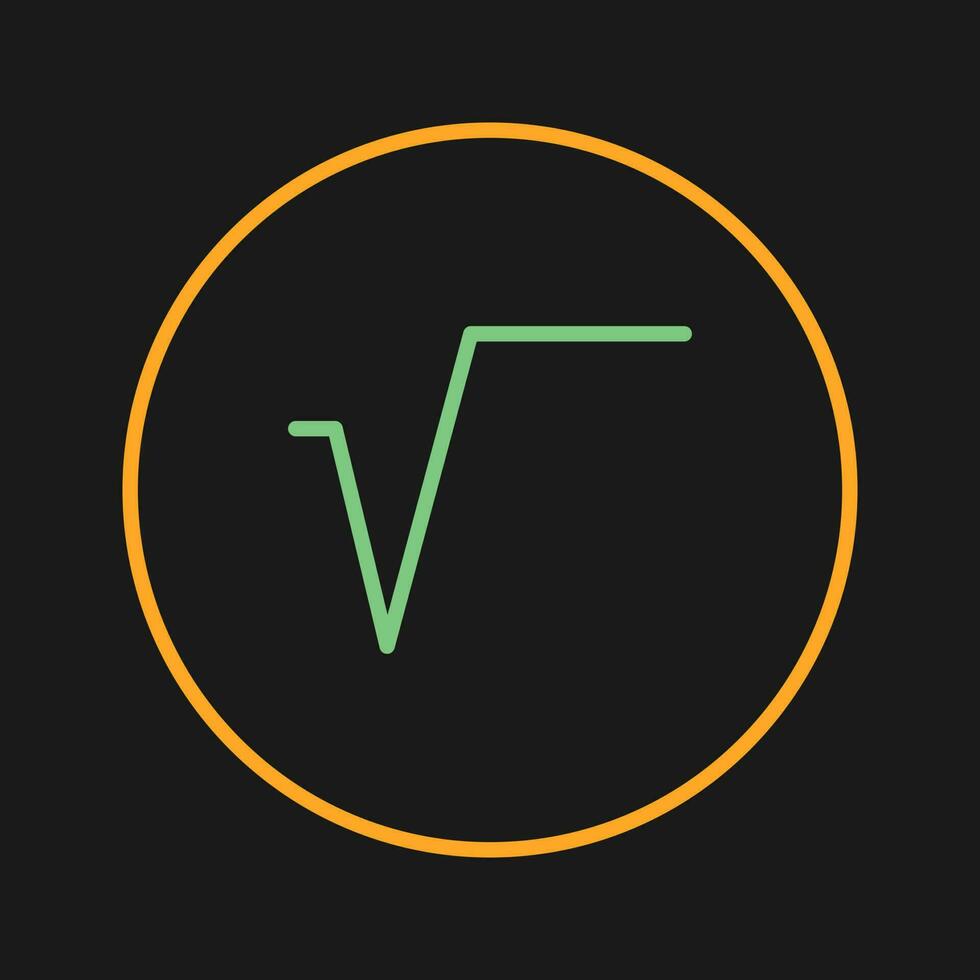 icono de vector de símbolo de raíz cuadrada