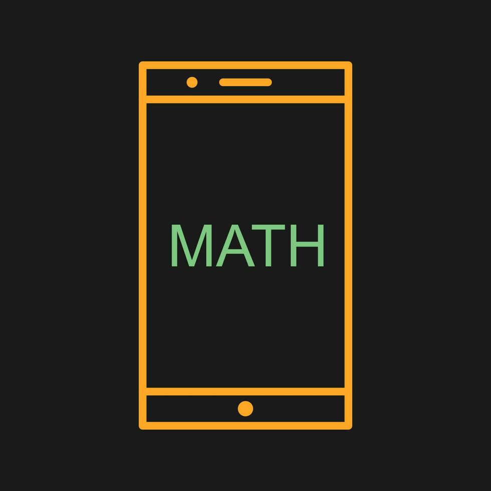 Studying Math on Mobile Vector Icon