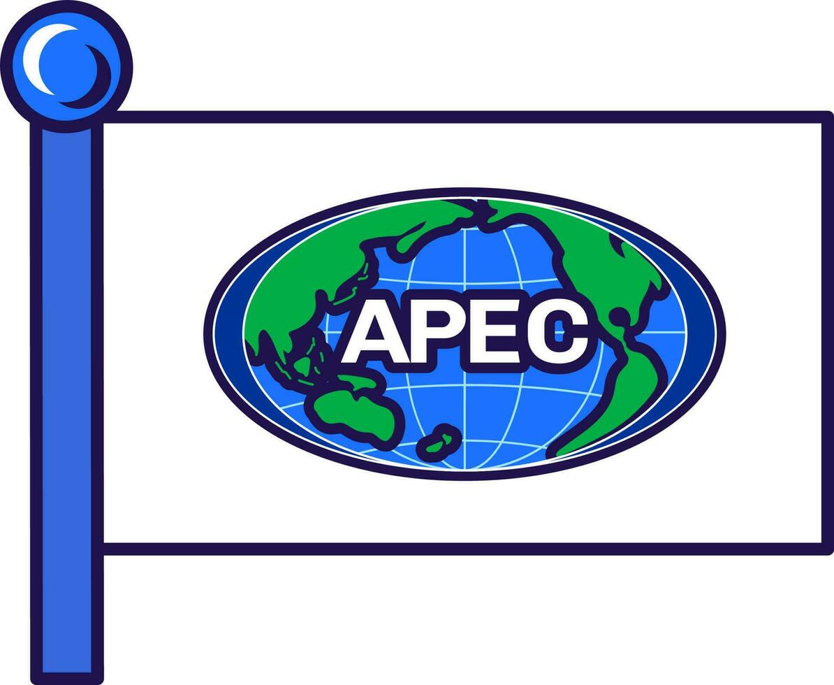 Outline Flag Apec Flagpole Flag Banner vector