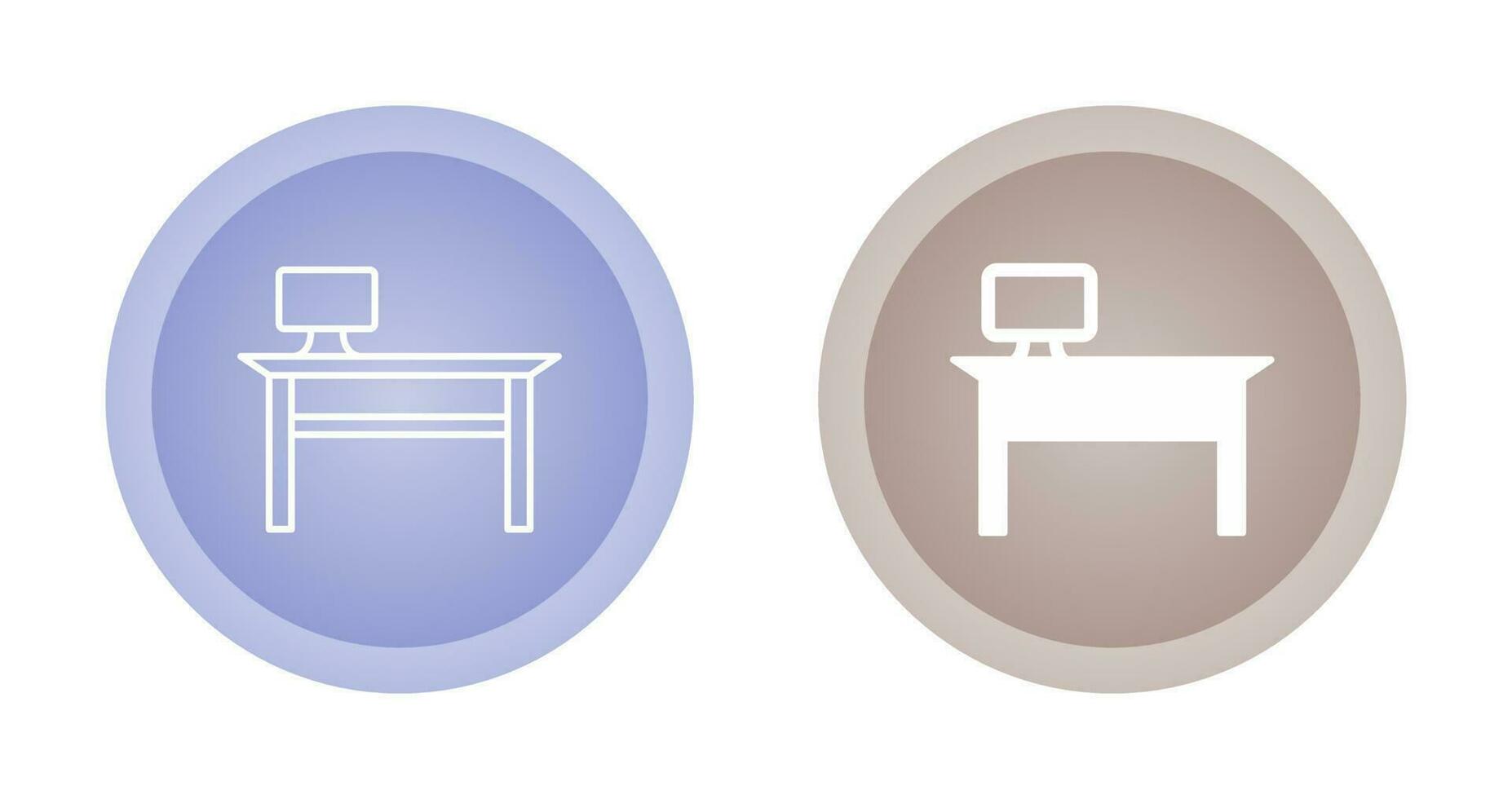 Computer desk Vector Icon