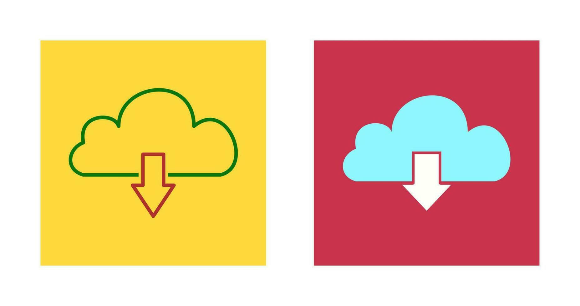 Cloud with downward arrow Vector Icon