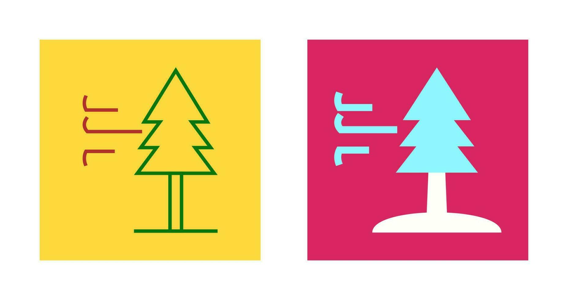 Tree with Wind Vector Icon