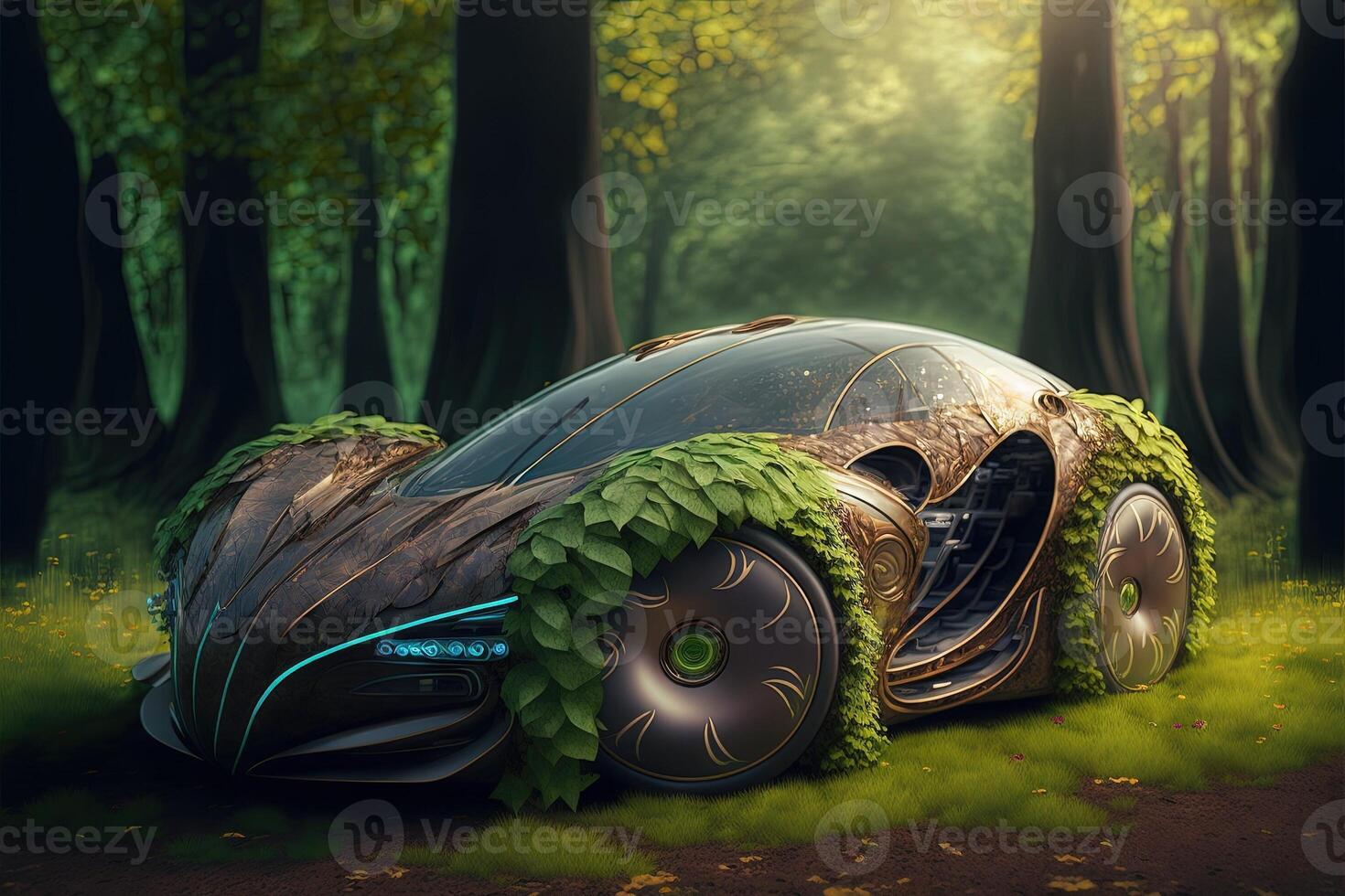 eco car of the future illustration photo