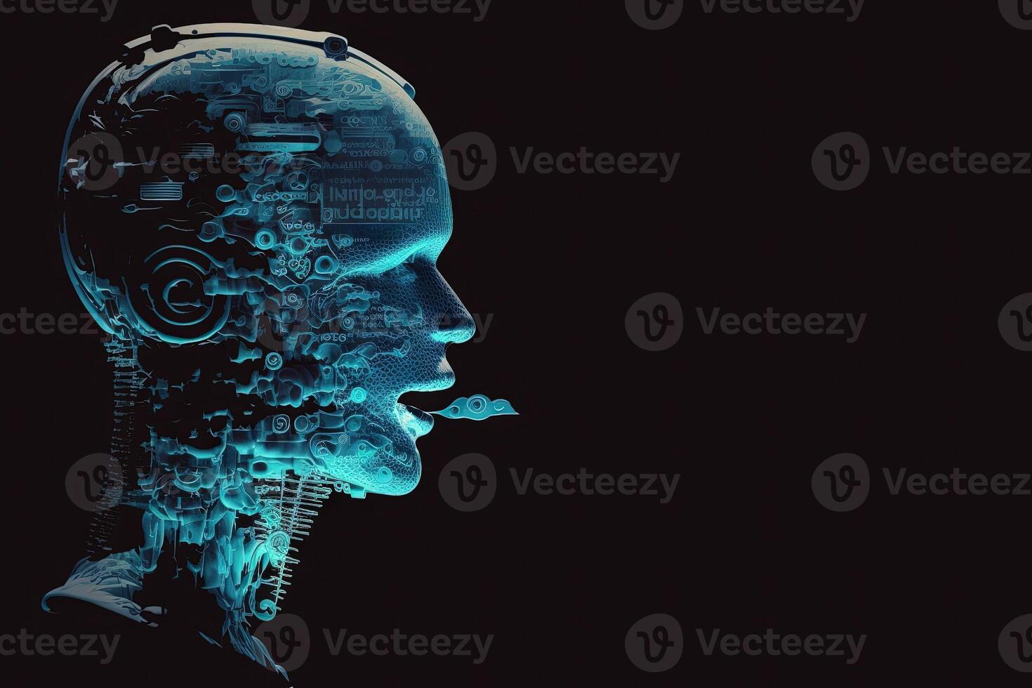 Chat with AI or Artificial Intelligence abstract concept illustration photo