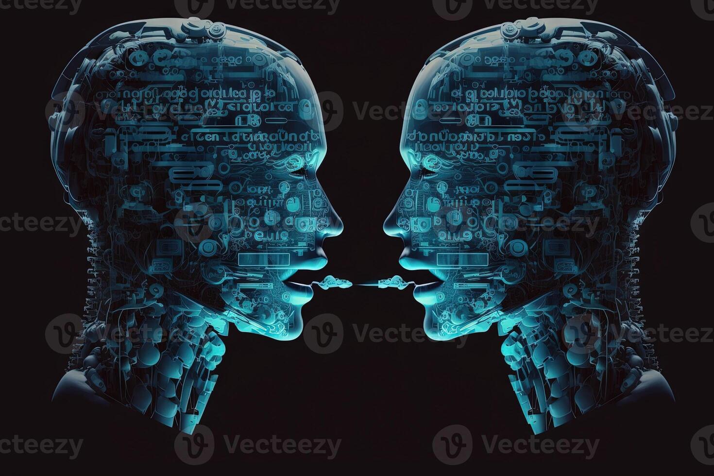 Chat with AI or Artificial Intelligence abstract concept illustration photo