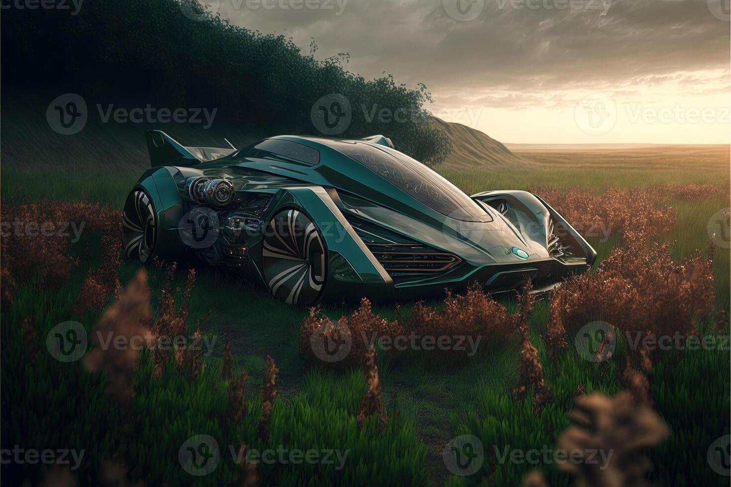 eco car of the future illustration photo