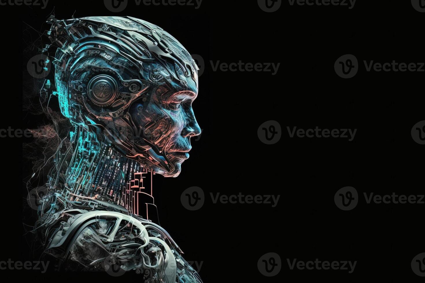 Chat with AI or Artificial Intelligence abstract concept illustration photo