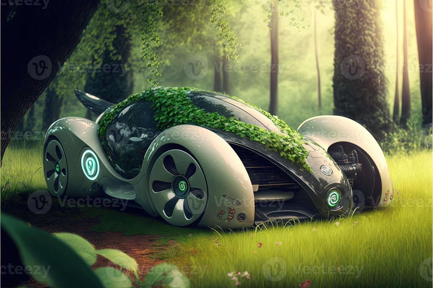 eco car of the future illustration photo