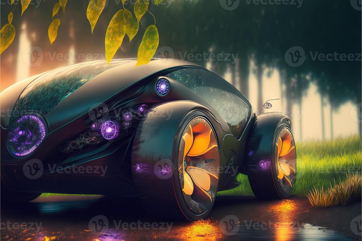 eco car of the future illustration photo