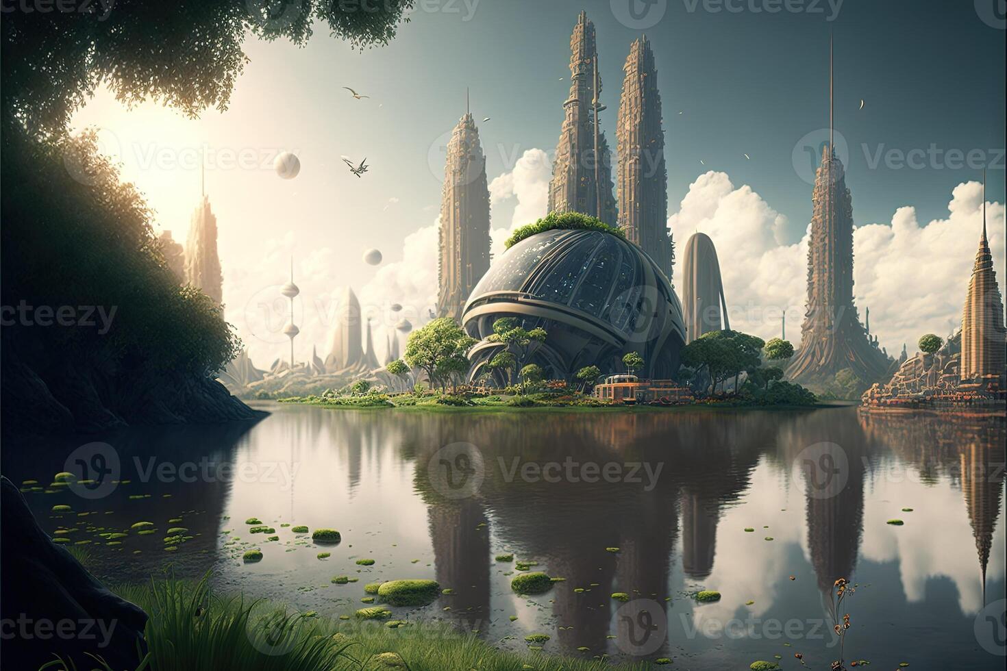 eco green city of the future photo