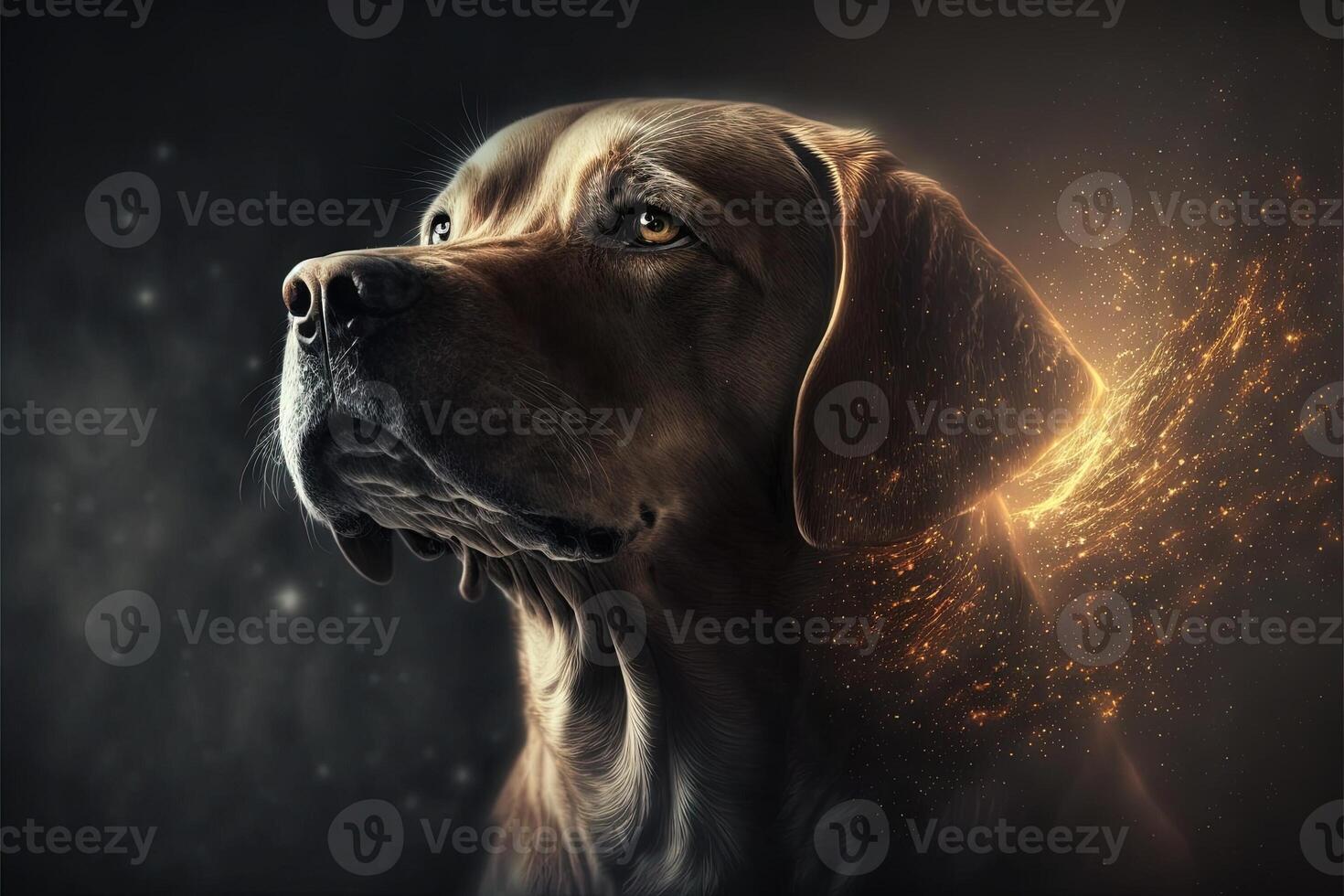 Dog soul penetrates human nature intimate connected to,Illustration photo