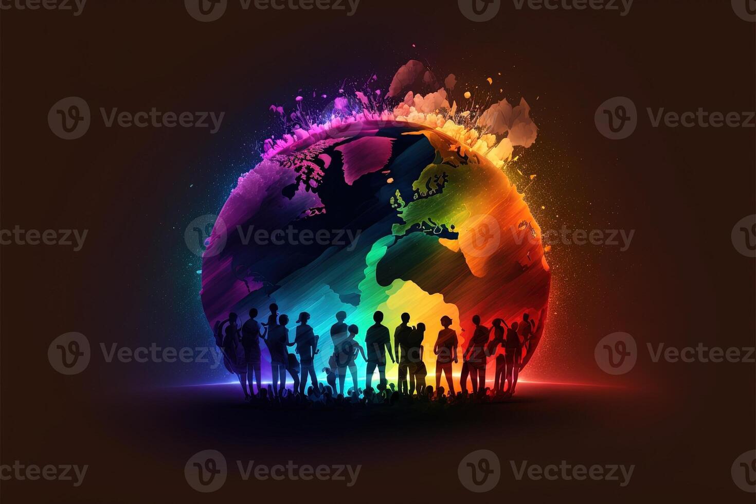 world made of lgbtq people concept illustration photo