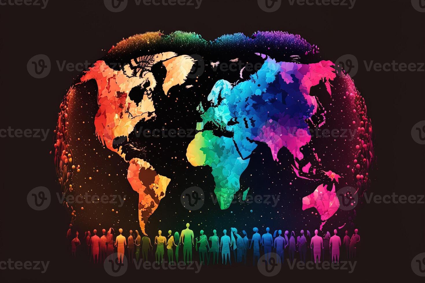 world made of lgbtq people concept illustration photo