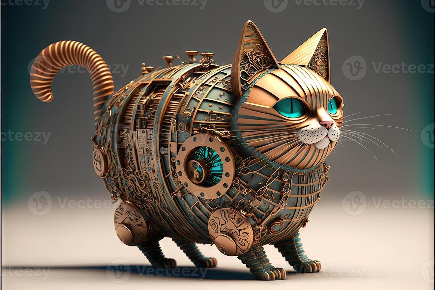 time travelling machine cat illustration photo