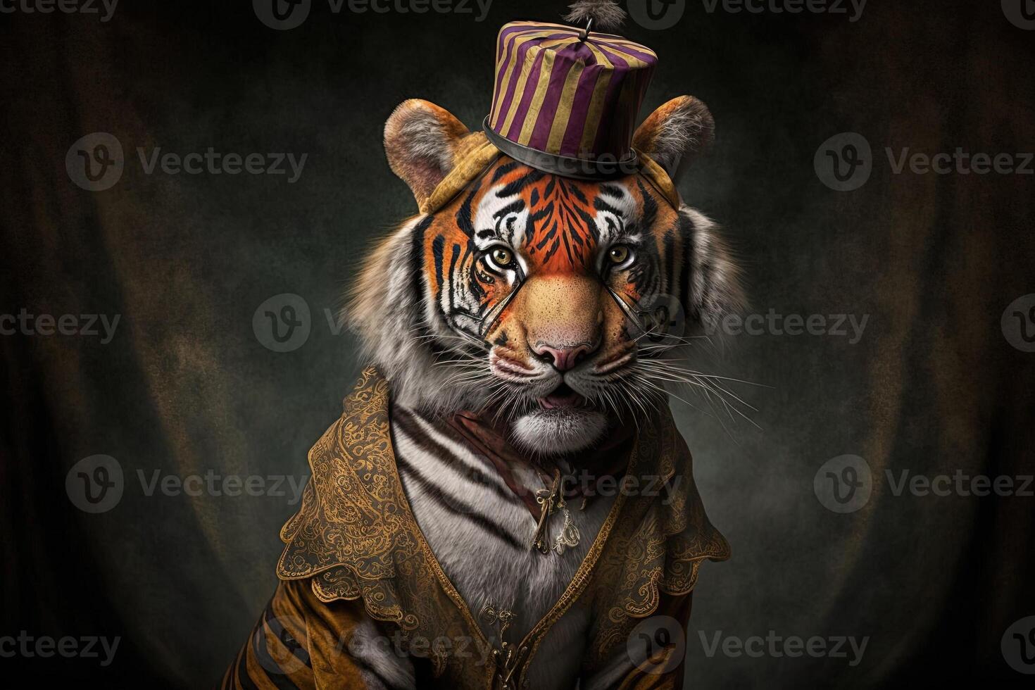 Tigre circo animal ilustración generativo ai foto