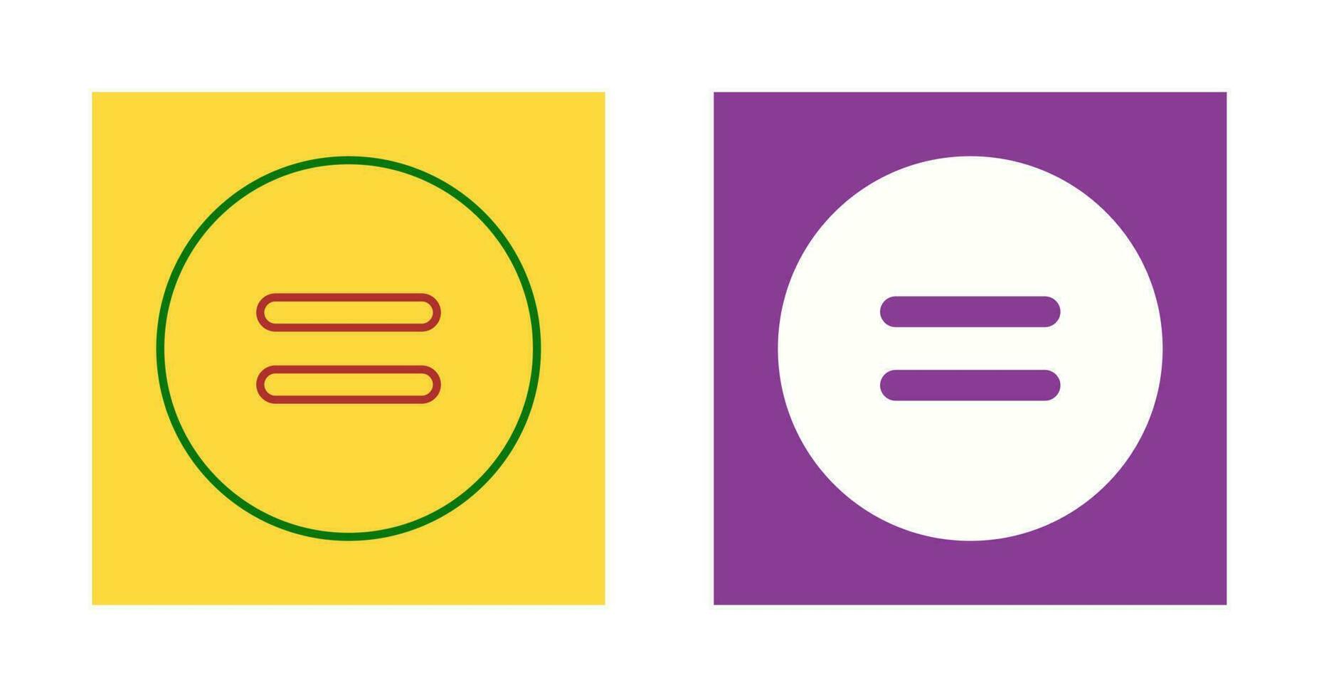 Equal to Symbol Vector Icon
