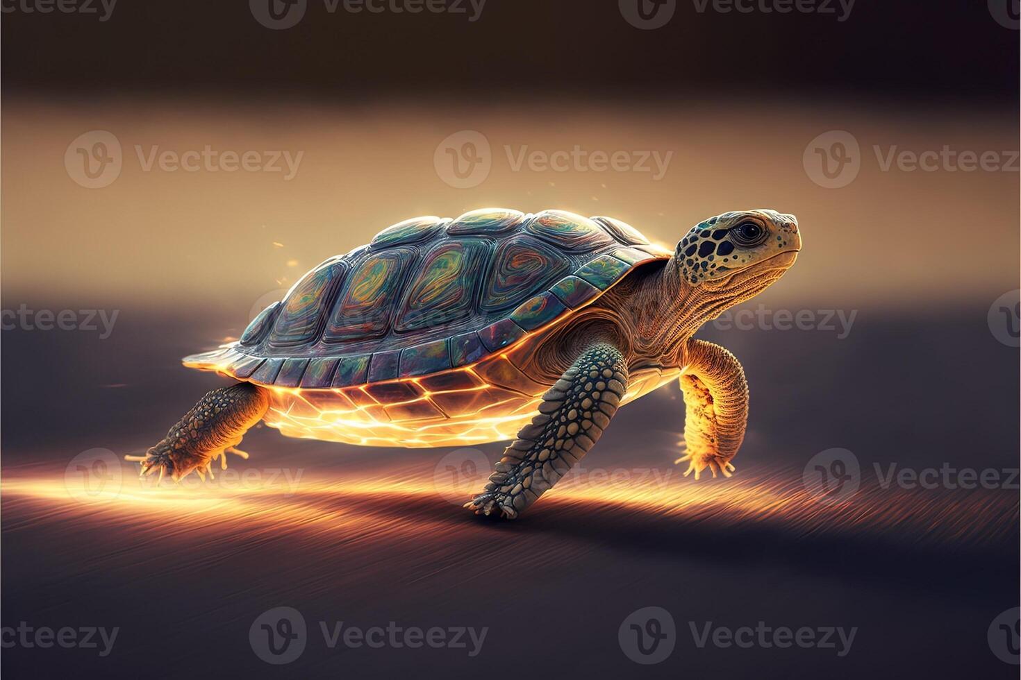 Turtle running at lightspeed illustration photo