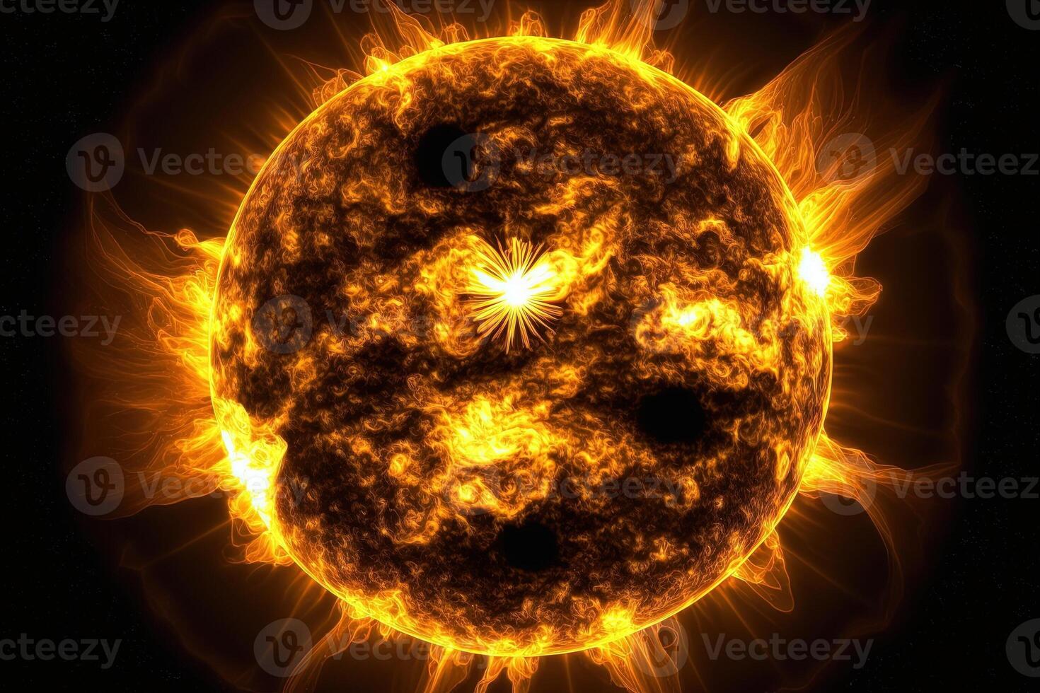 ultra close up detail image of the sun illustration photo