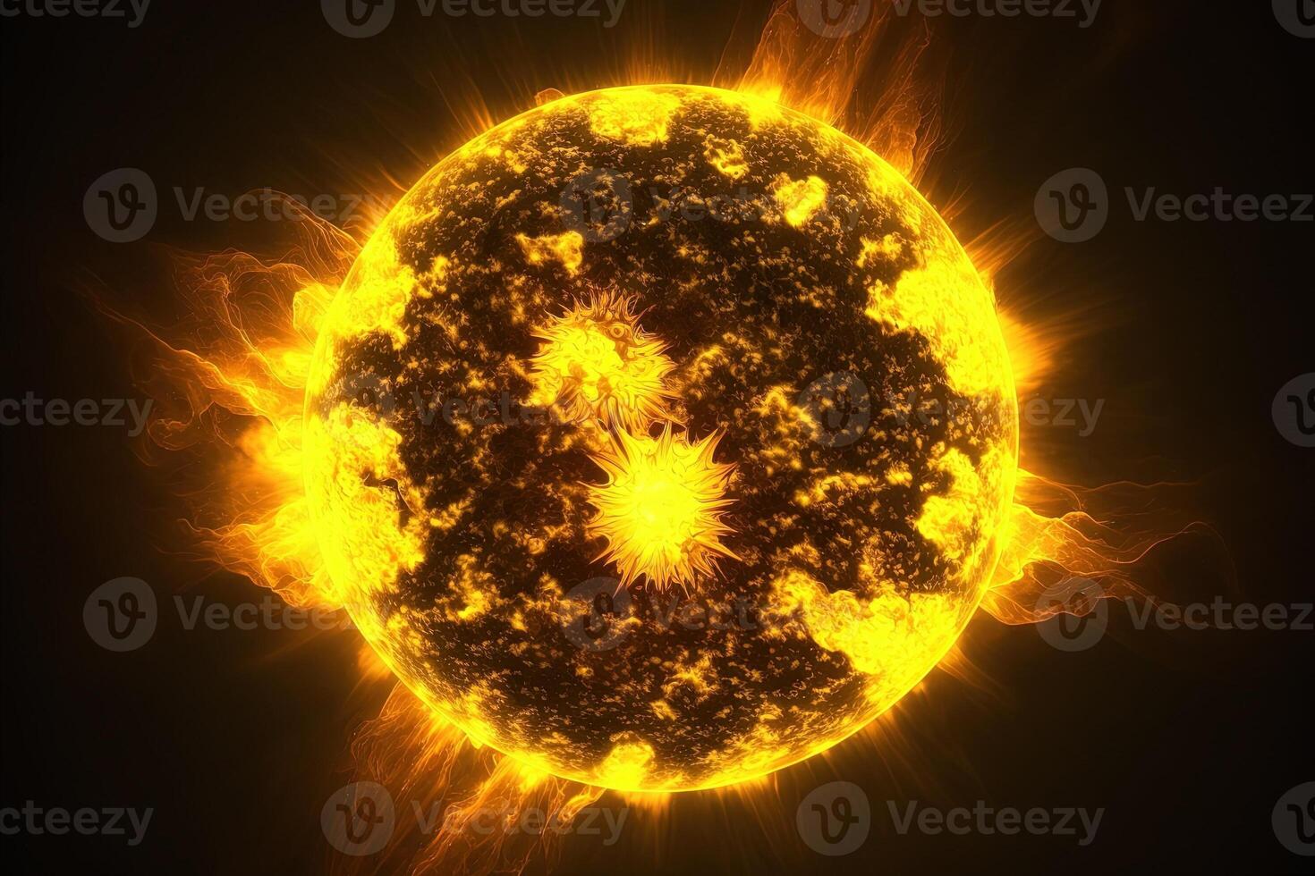 ultra close up detail image of the sun illustration photo