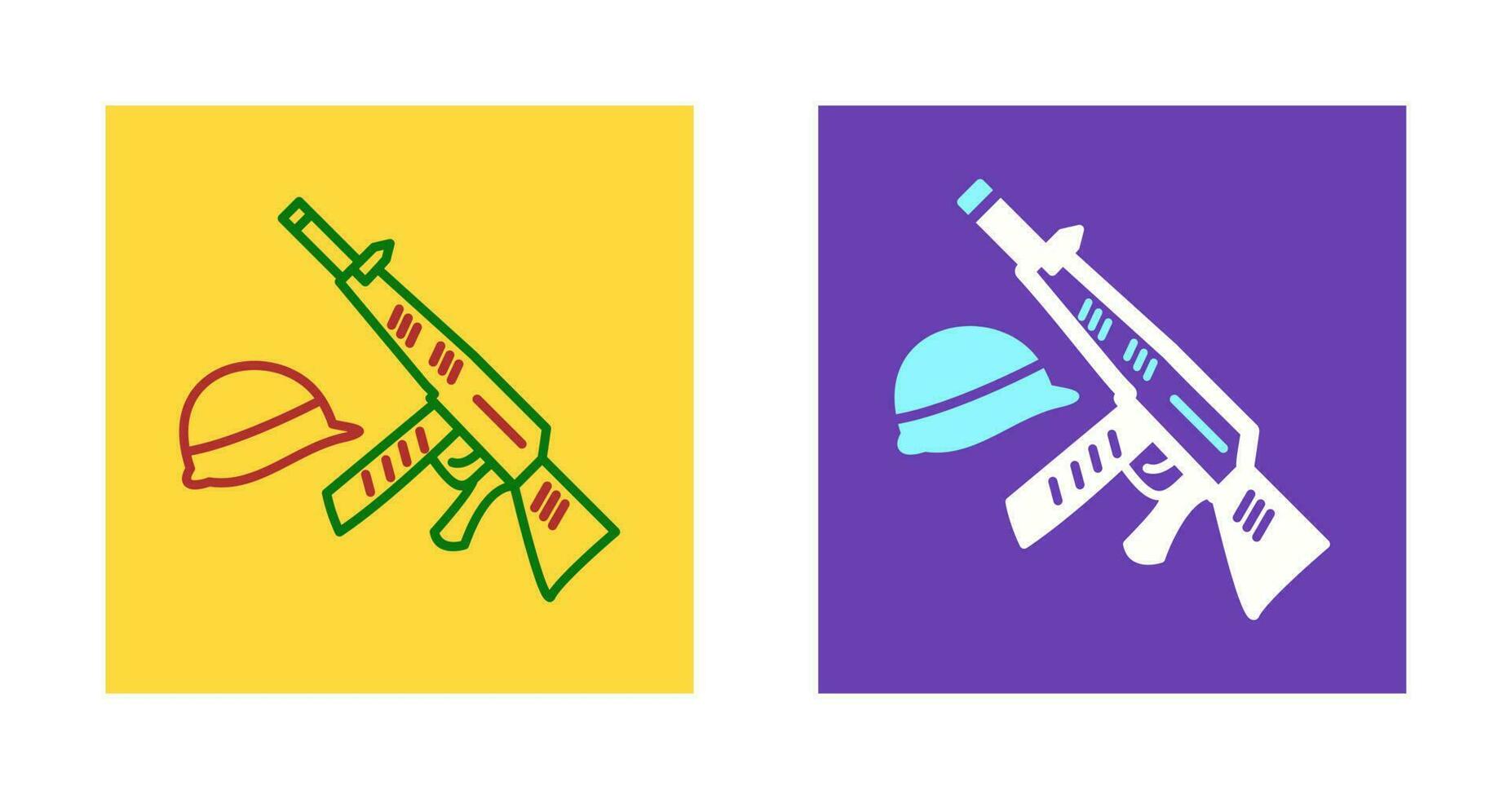 Gun and Helmet Vector Icon