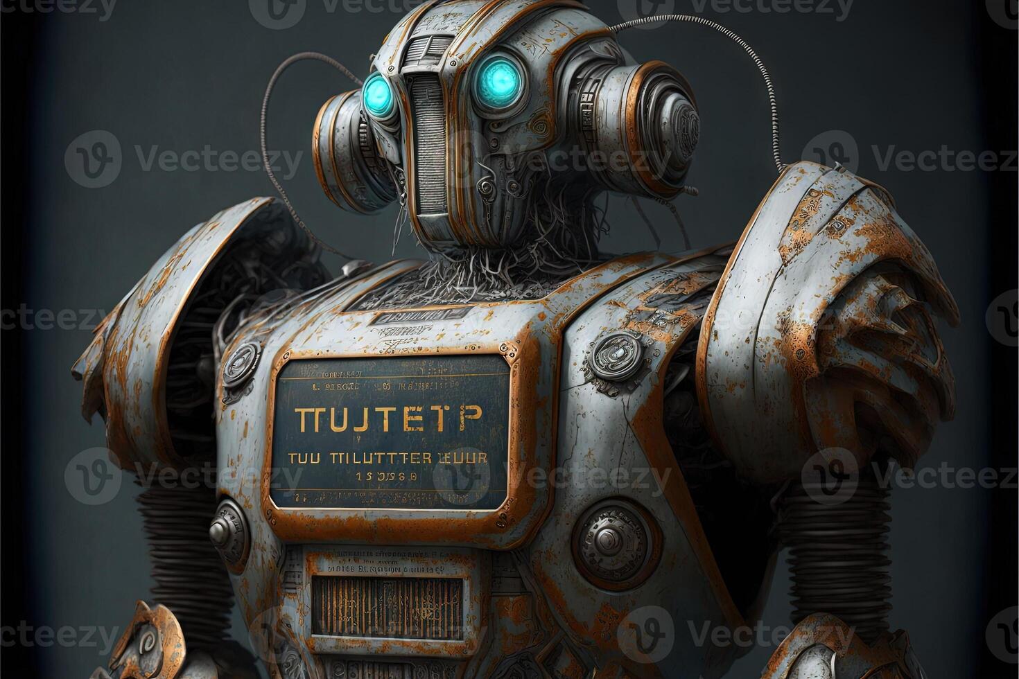 retired very old tercentenary bicentennial robot android illustration photo