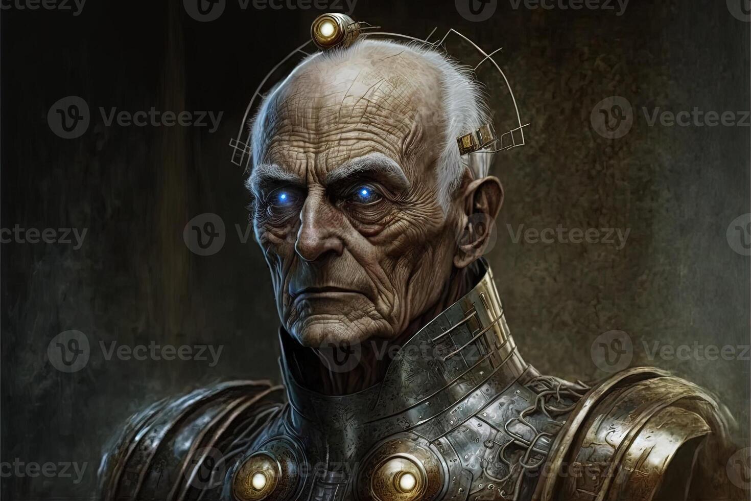 retired very old tercentenary bicentennial robot android illustration photo