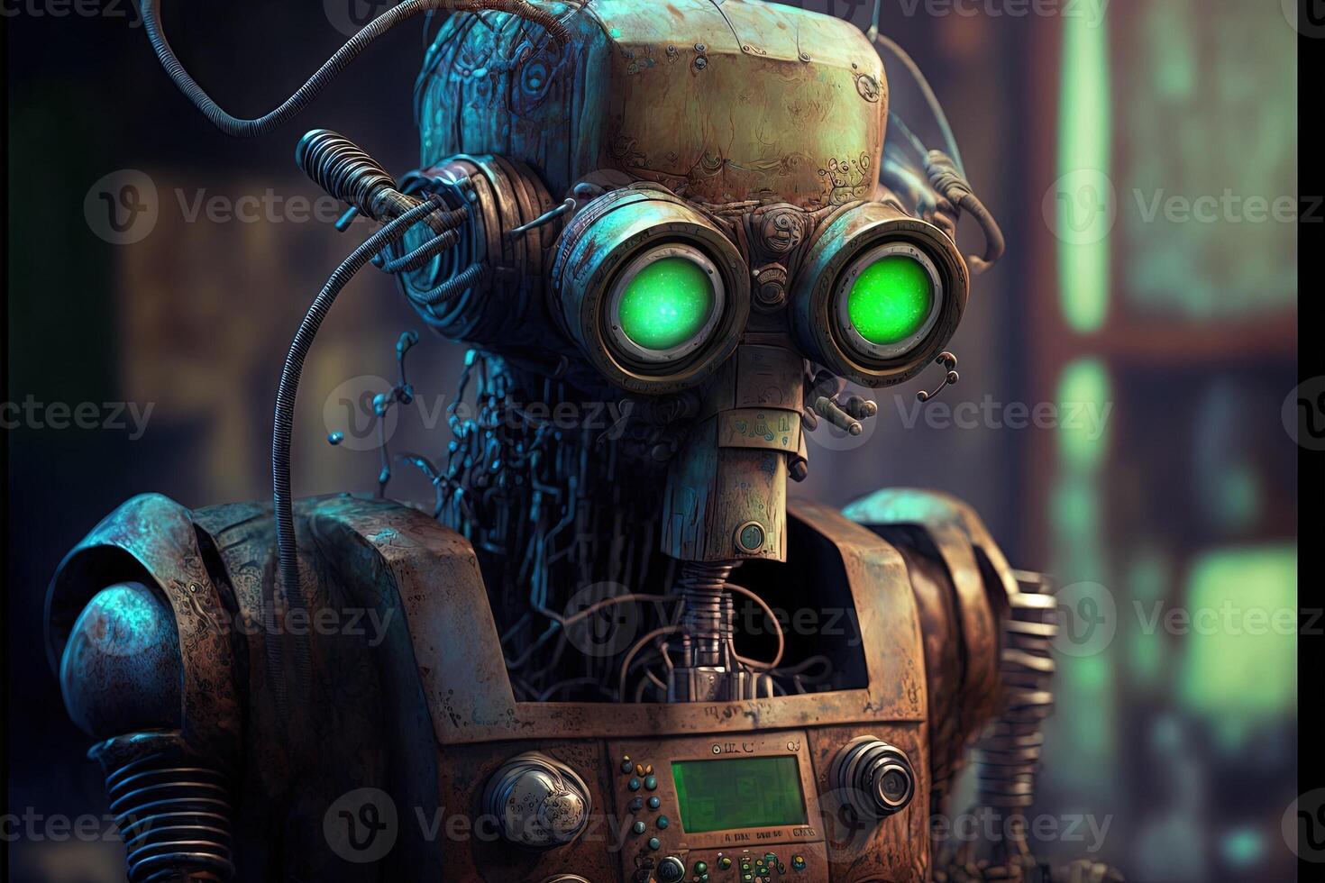 retired very old tercentenary bicentennial robot android illustration photo