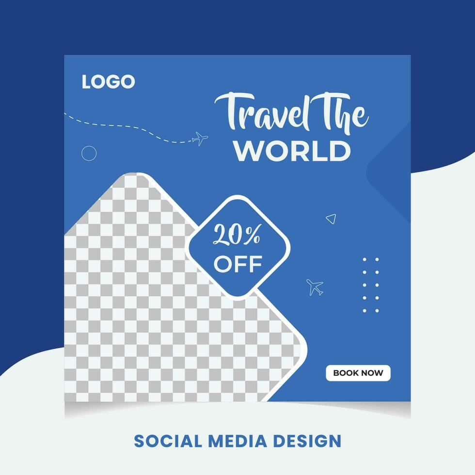 viaje y turismo rebaja social medios de comunicación bandera enviar modelo diseño vector