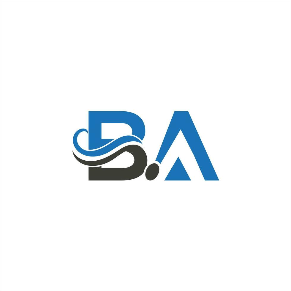 Letter B A with wave logo vector