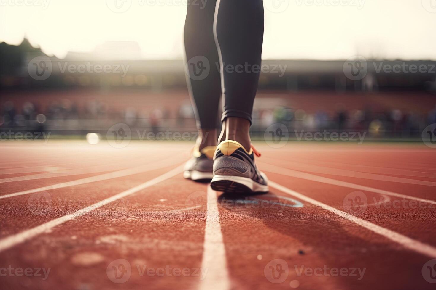 Single Athlete running at track and fields illustration photo