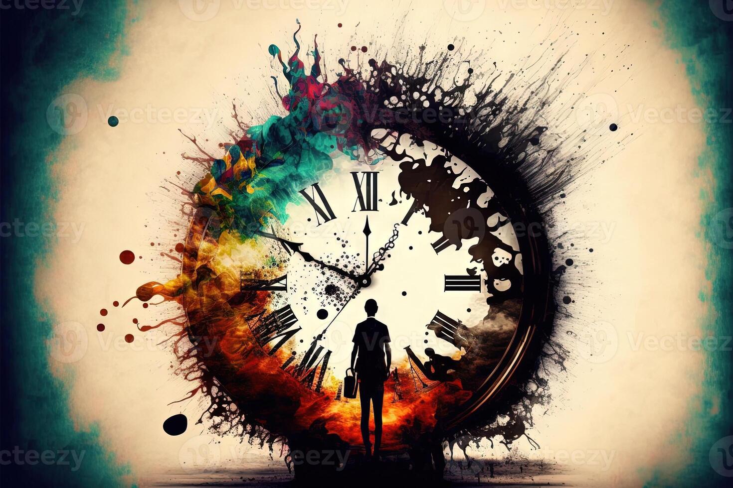 time running fast abstract wasting of time concept quick, fast, speed time Illustration photo