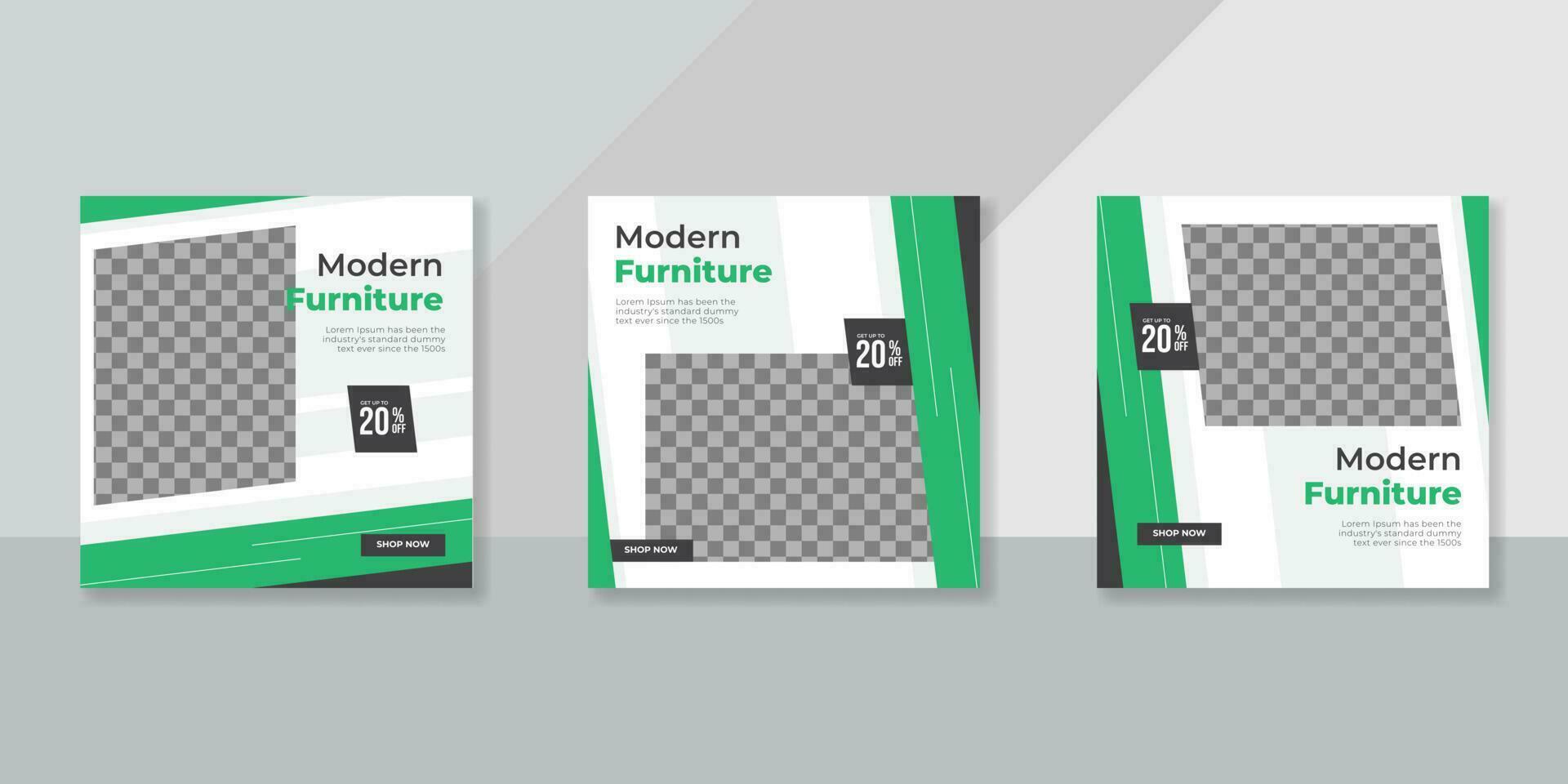 modern Furniture social media post templates design vector