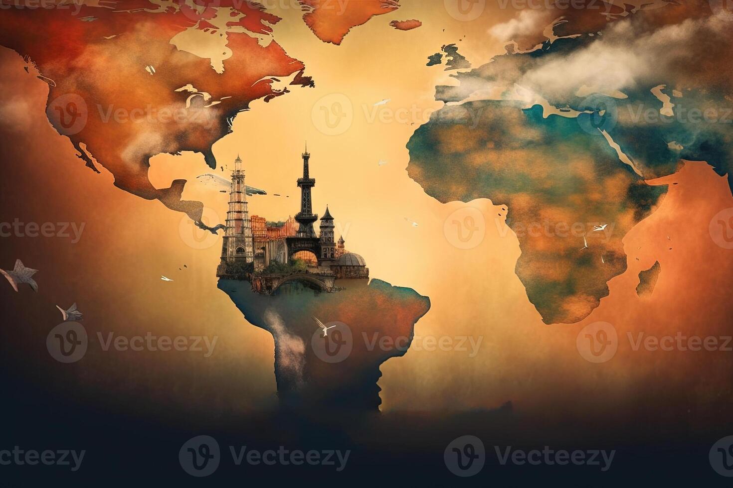 world is a place greater than you can imagine a paceful landscape with no war and world in peace abstract illustration photo