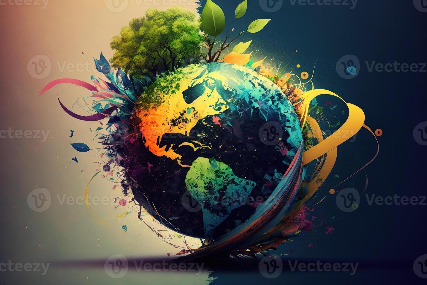 World environment and earth day concept abstract illustration photo